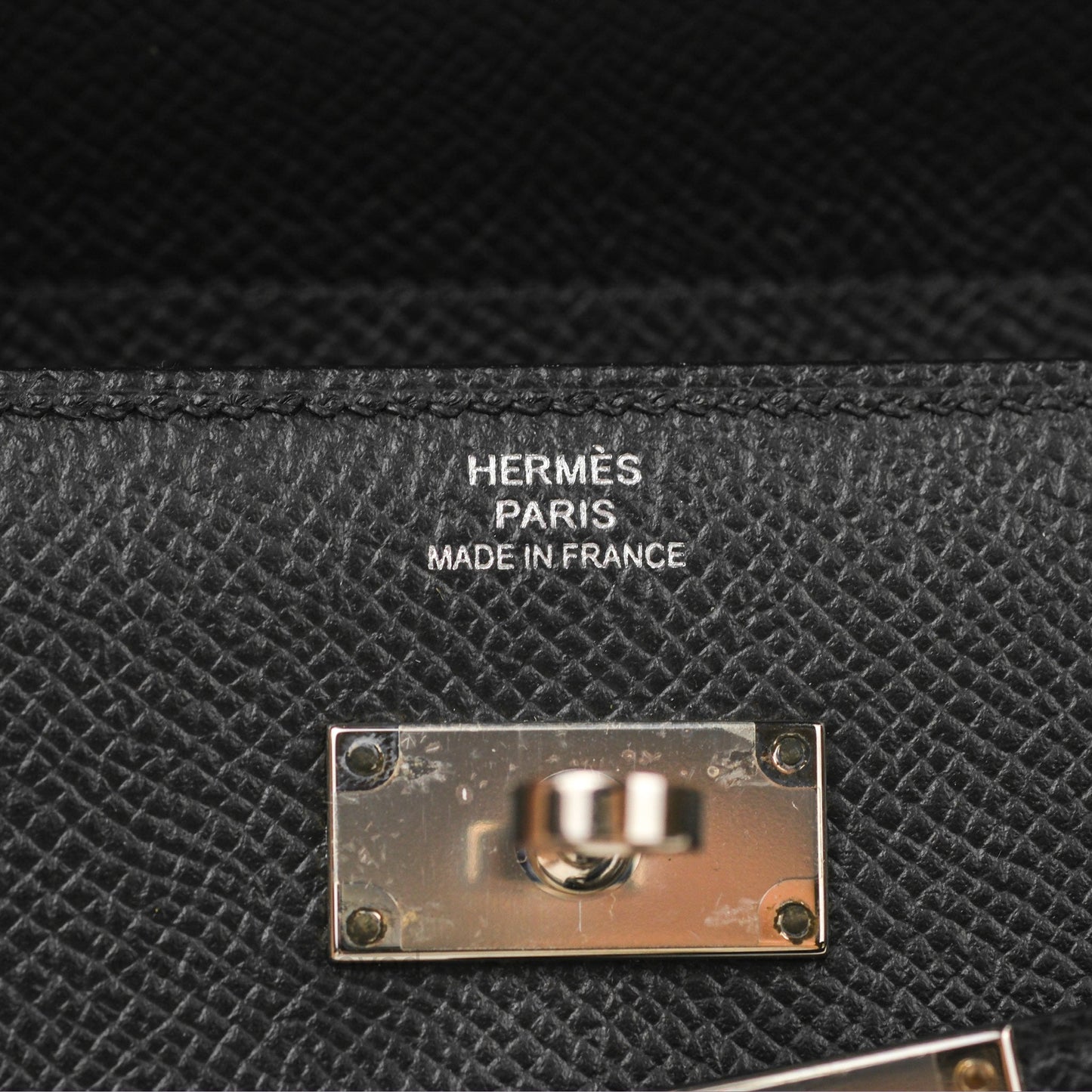 Hermès Small Kelly Wallet Black Epsom Palladium Hardware