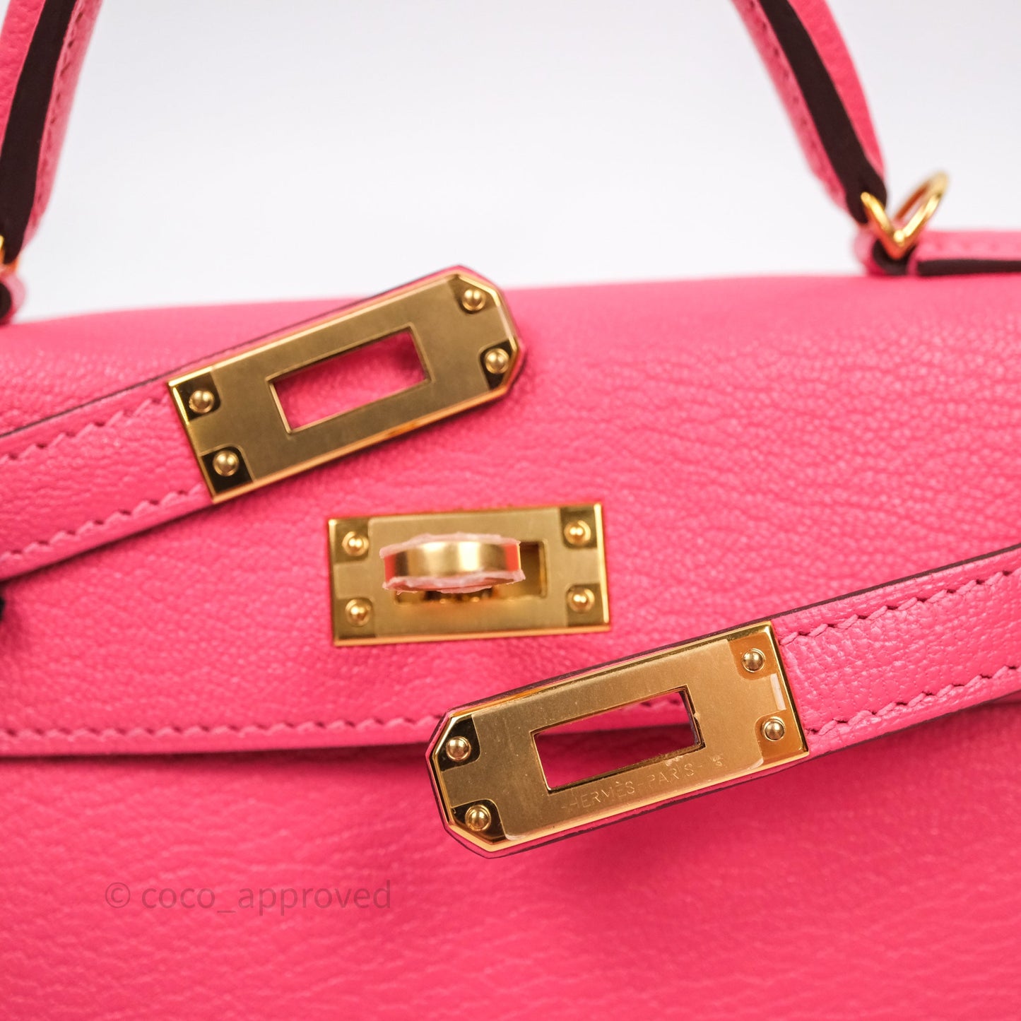 Hermes Mini Kelly II Chevre Mysore U5 Rose Lipstick Gold Hardware