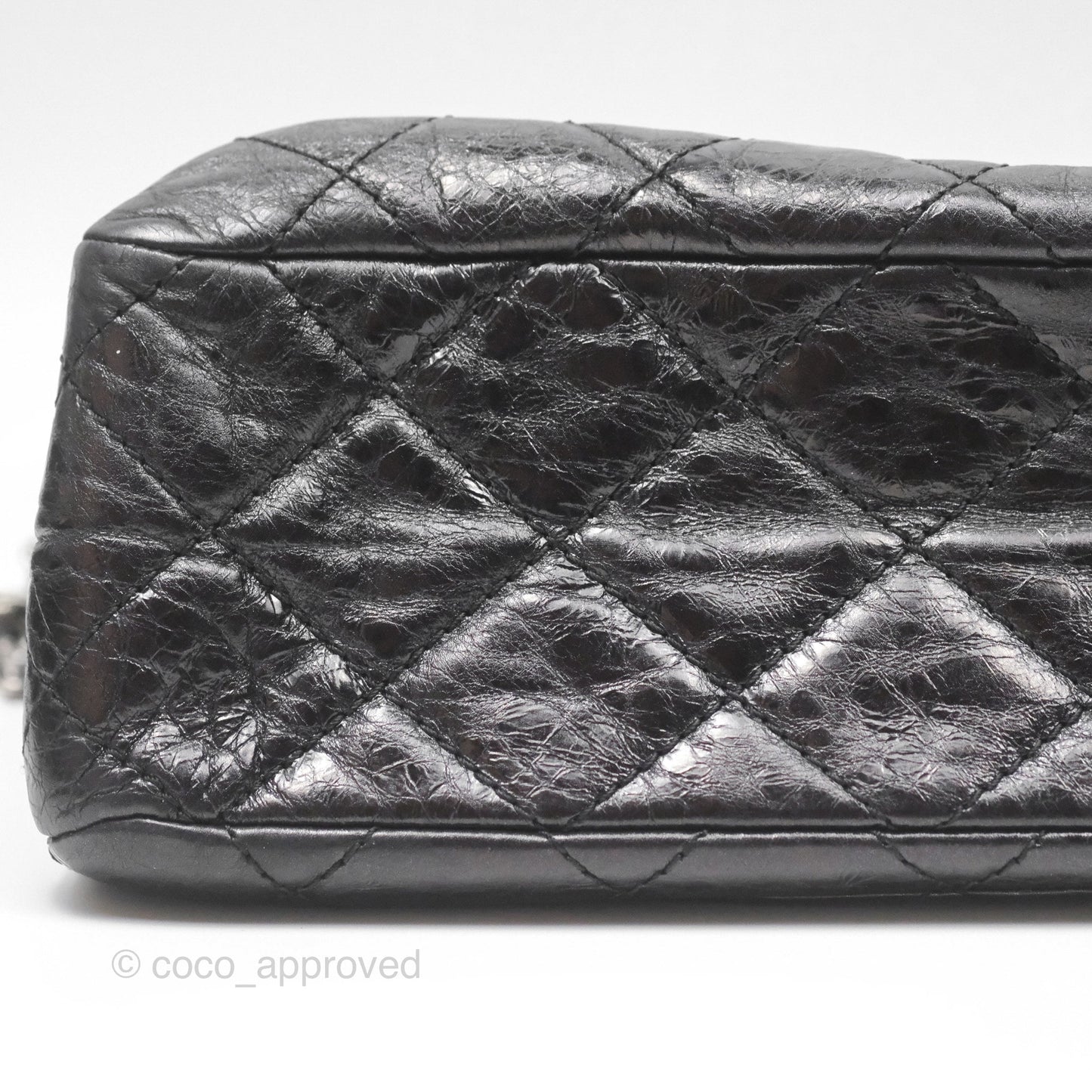 Chanel 228 Reissue Flap Quilted Black Crumpled Calfskin Ruthenium Hardware