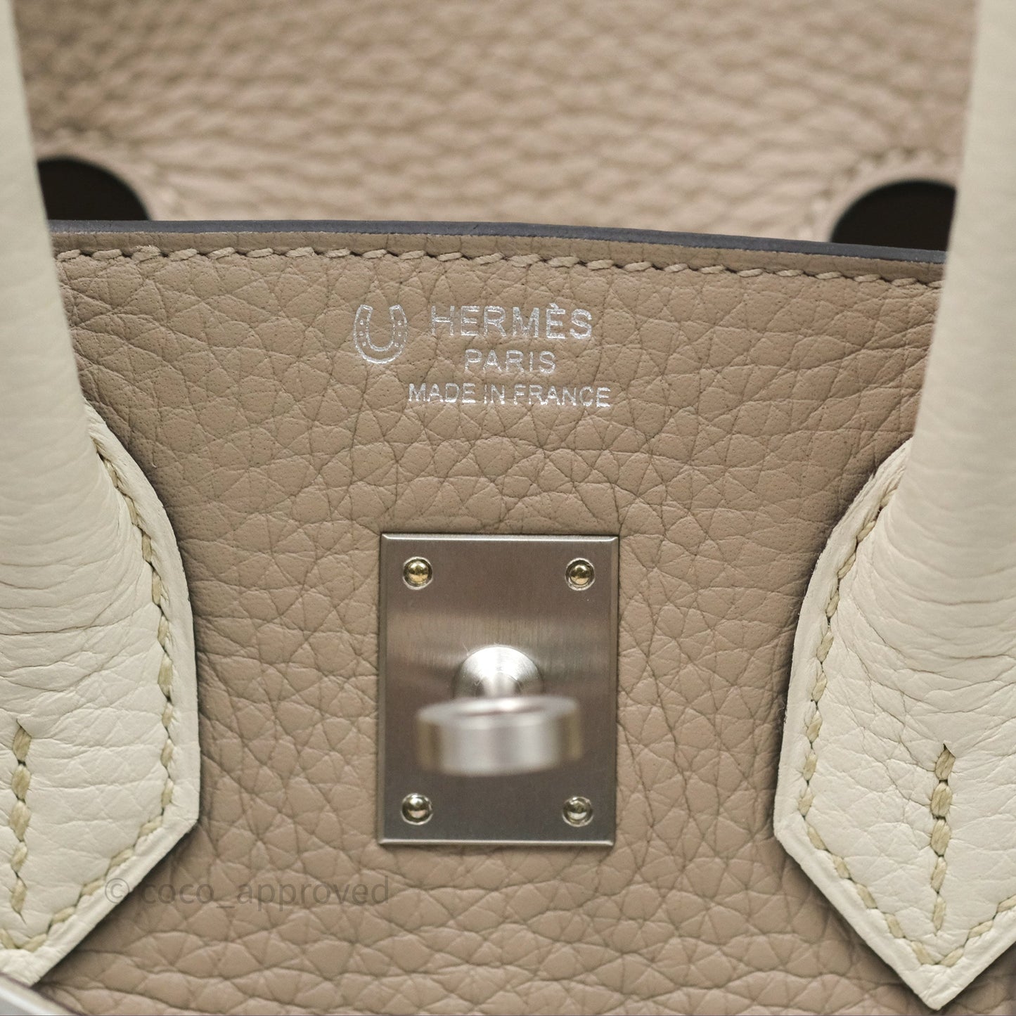Hermès Birkin 25 Special Order Retourne Gris Tourterelle 81 / Beton 8L Clemence Brushed Palladium Hardware