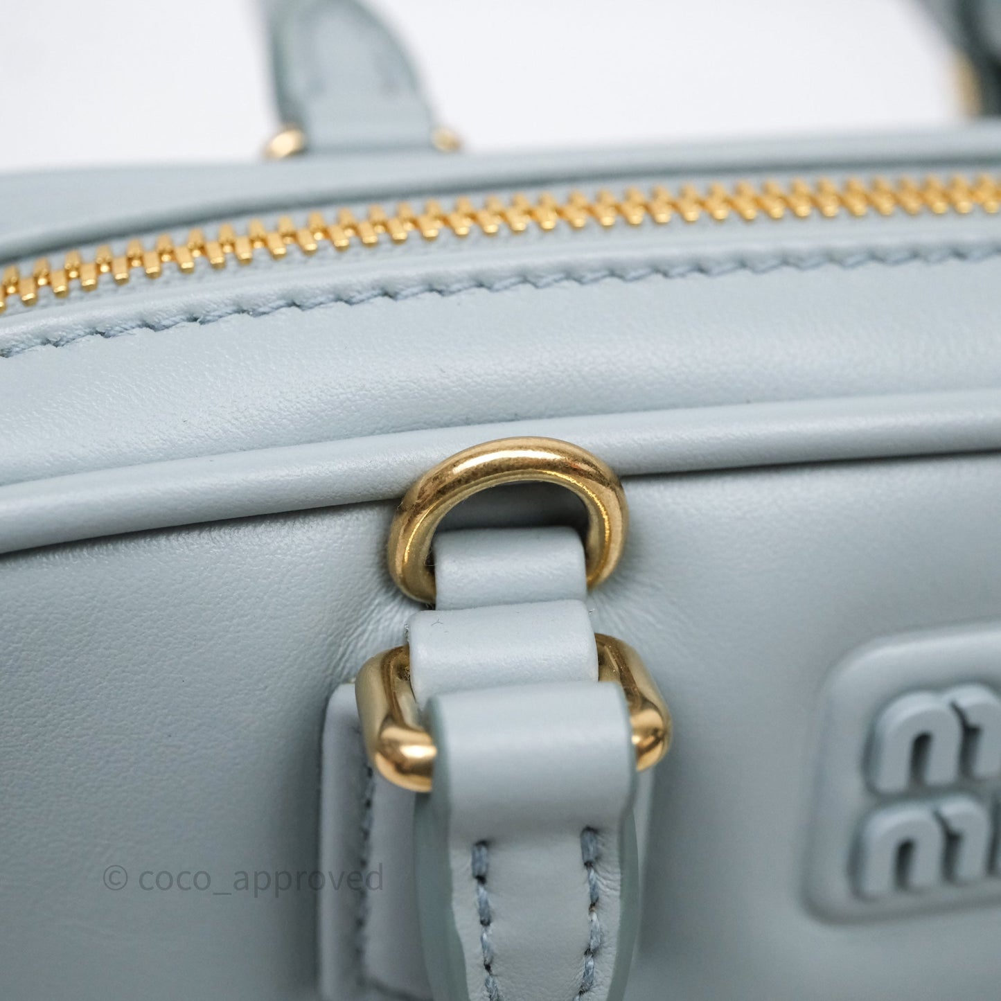 Miu Miu Arcadie Mini Bag Lago Blue Gold Hardware