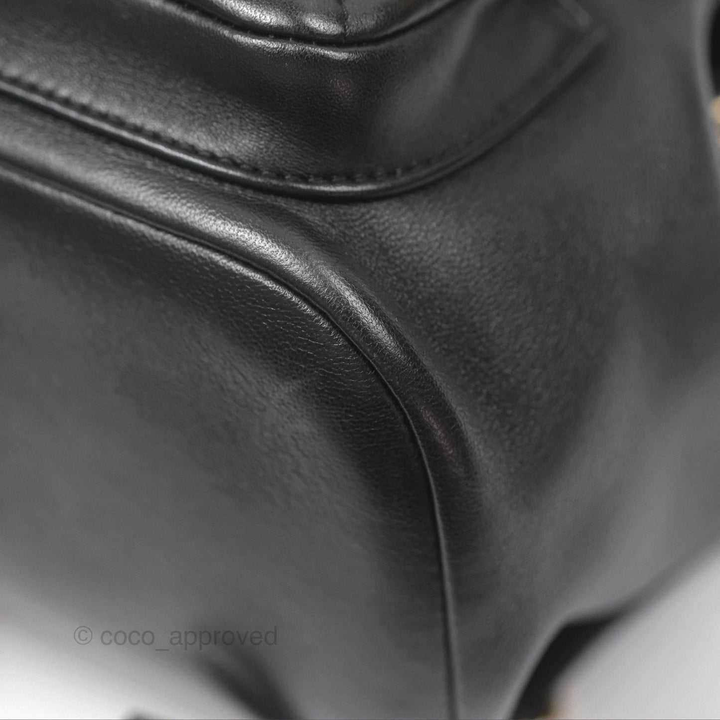Chanel Quilted Small Duma Drawstring Backpack Black Lambskin