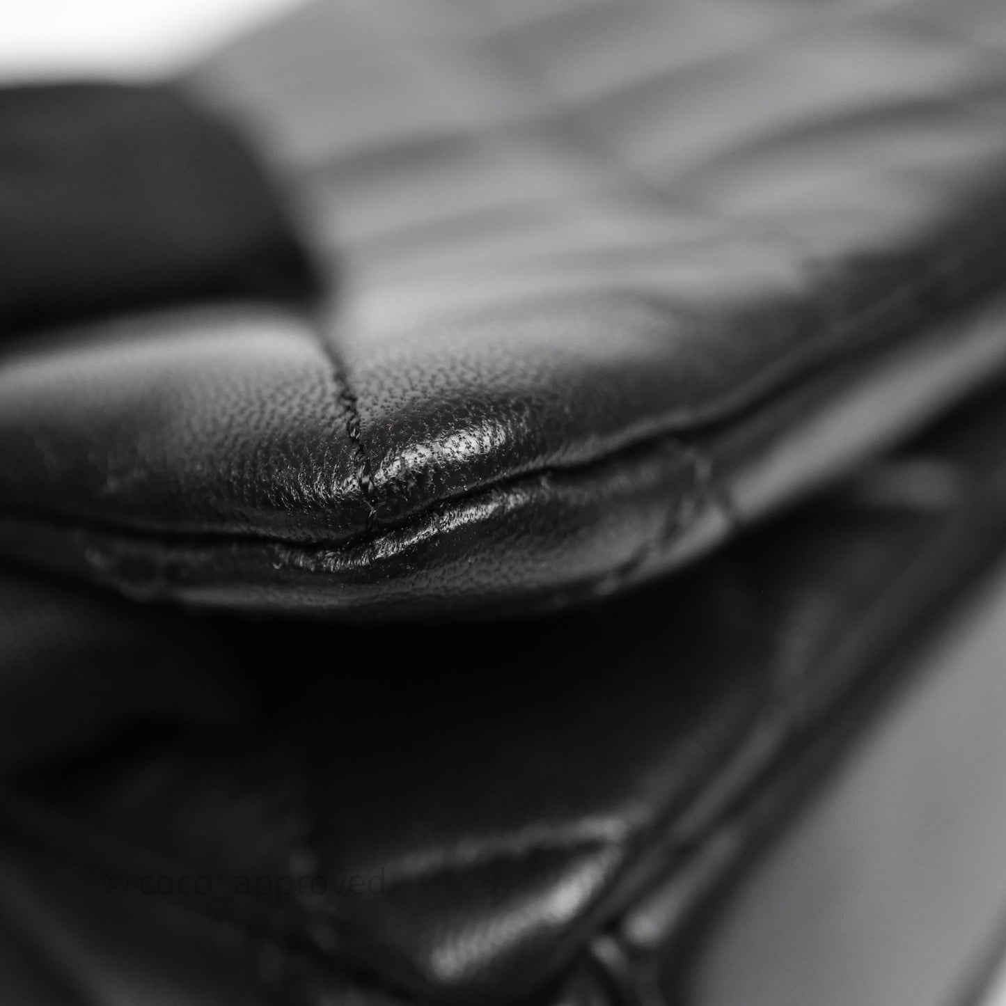 Chanel Quilted Accordion Flap Bag with Button on Chain Black Lambskin Aged Gold Hardware 22A