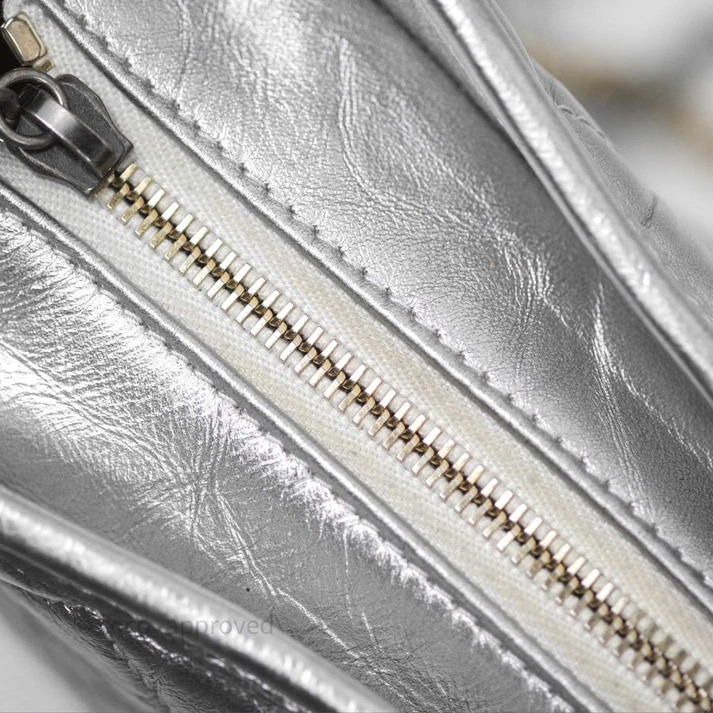 Chanel Large Gabrielle Hobo Metallic Silver Aged Calfskin Mixed Hardware