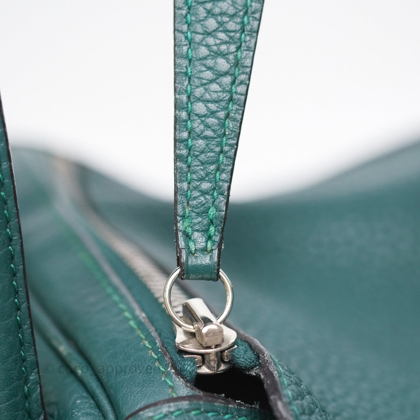 Hermès Lindy 30 Malachite Z6 Clemence Palladium Hardware
