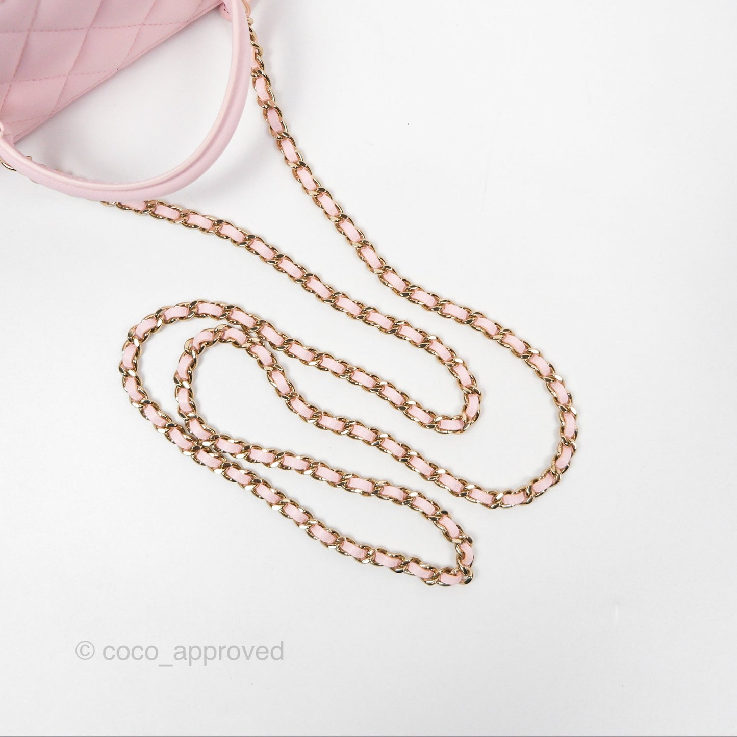 Chanel Vanity Rectangular Top Handle Pink Lambskin Gold Hardware