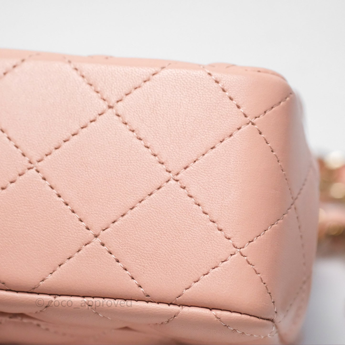 Chanel Quilted Mini Rectangular Flap Pink Lambskin Gold Hardware
