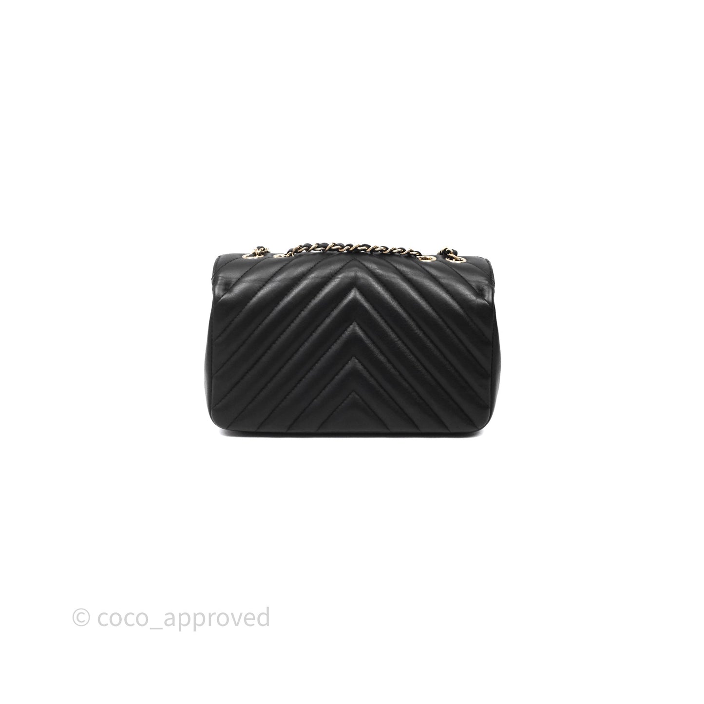 Chanel Small Statement Chevron Flap Bag Black Gold Hardware