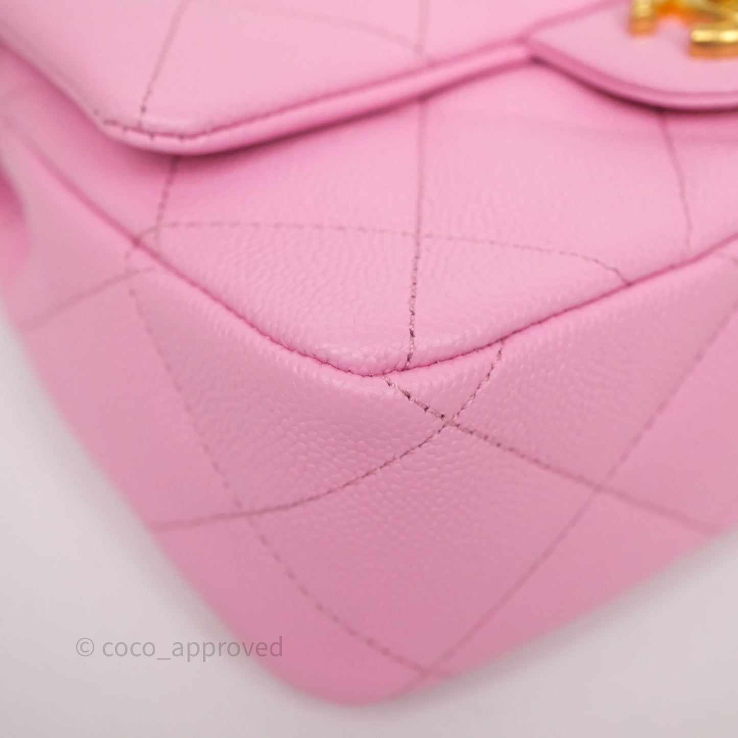 Chanel Heart Crush Mini Flap Bag Pink Caviar Aged Gold Hardware