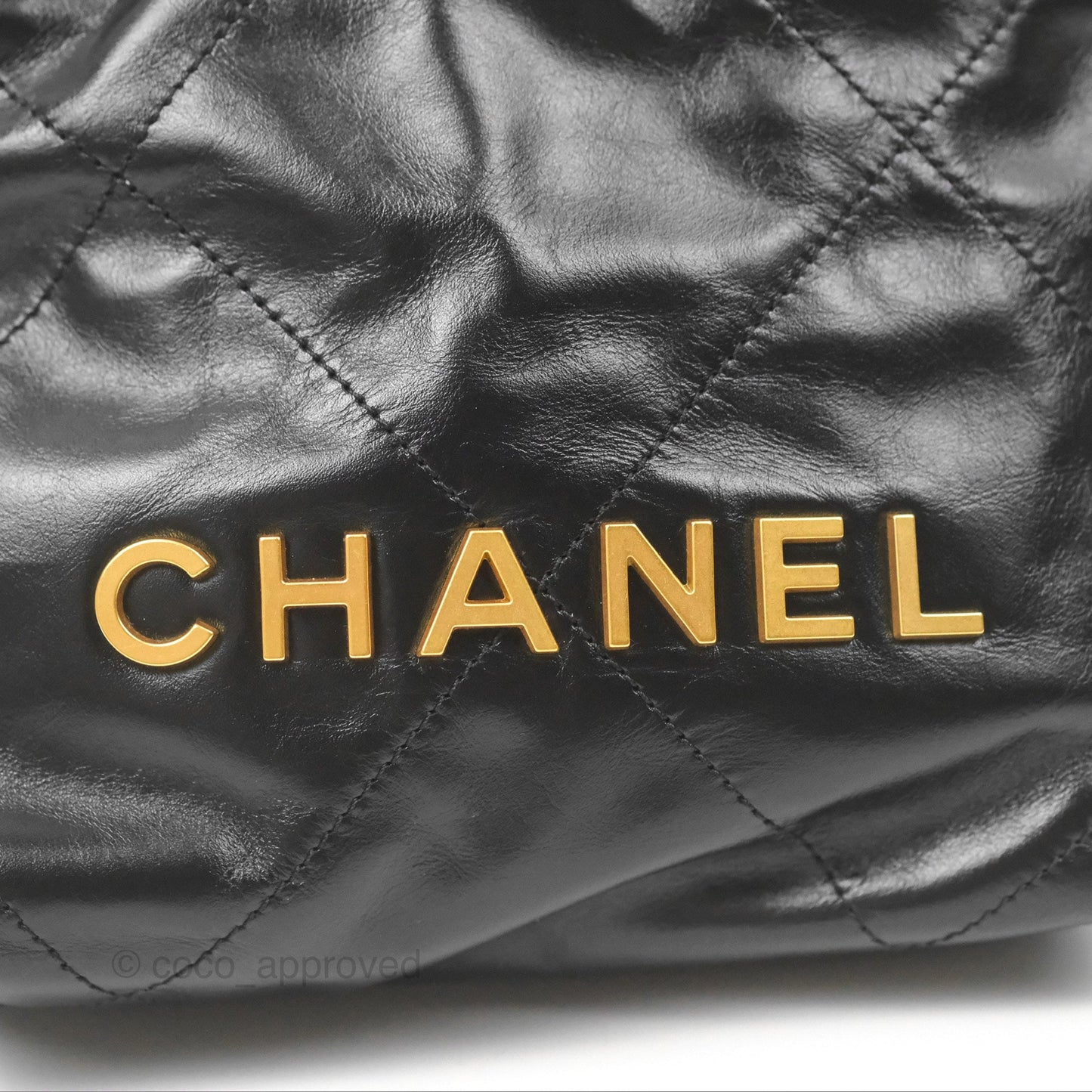 Chanel 22 Mini Bag Black Crumpled Calfskin