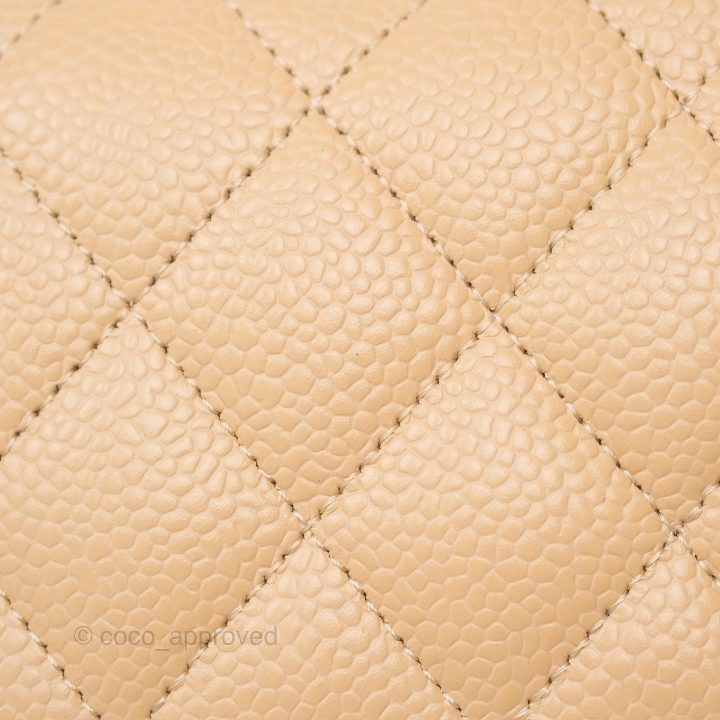 Chanel Small S/M Classic Flap Quilted Beige Caviar Gold Hardware