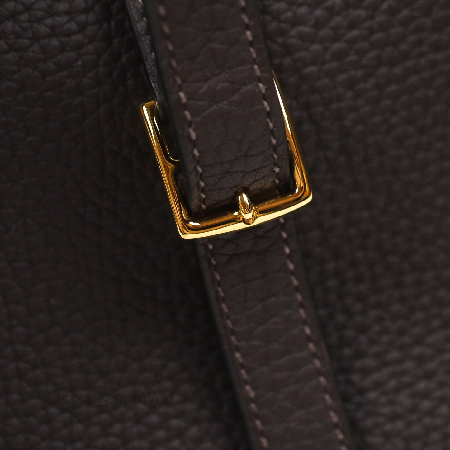 Hermès Halzan 25 Macassar 3S/ Bleu Zanzibar B3 Clemence Gold Hardware