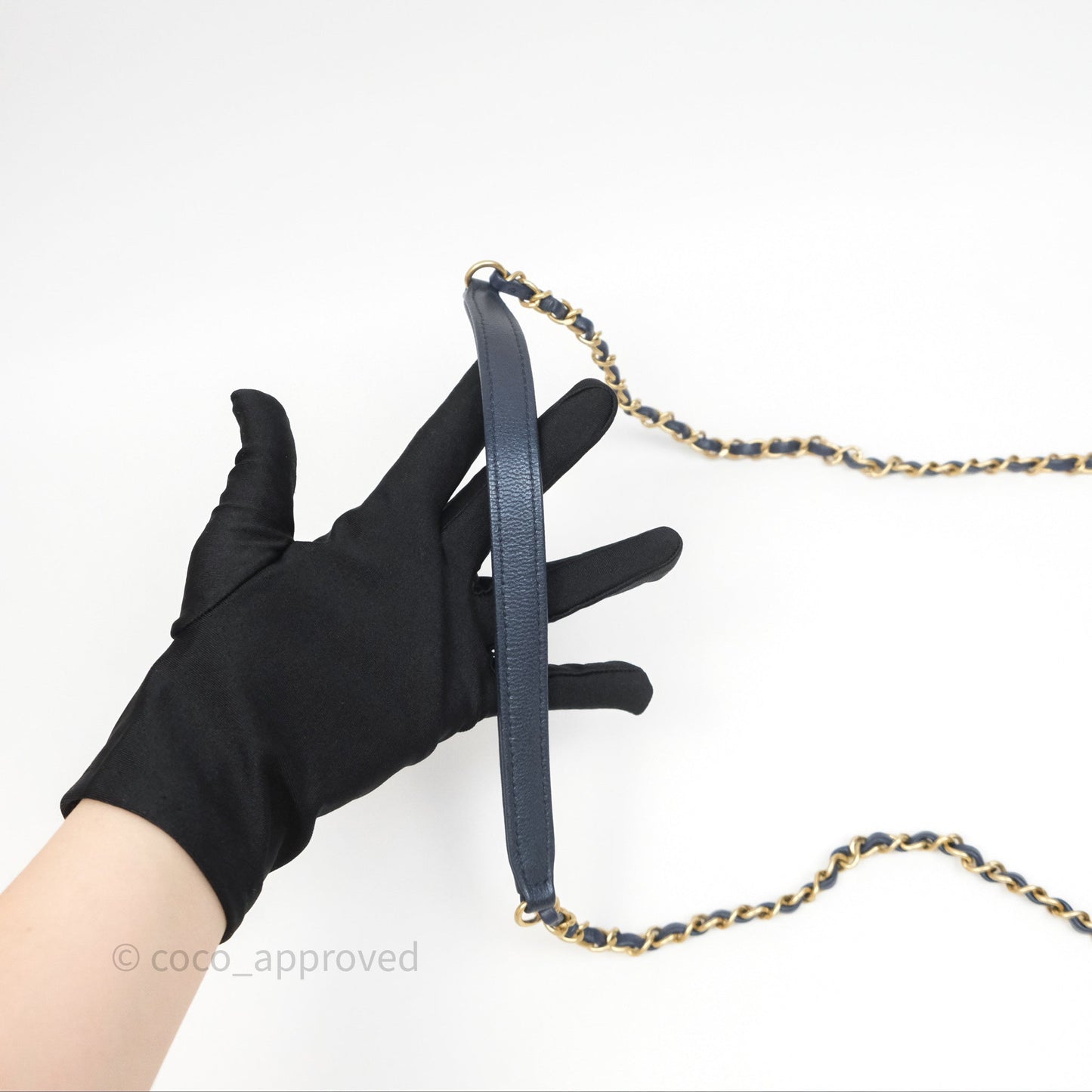 Chanel Quilted Chic Pearls Flap Iridescent Navy Goatskin Aged Gold Hardware