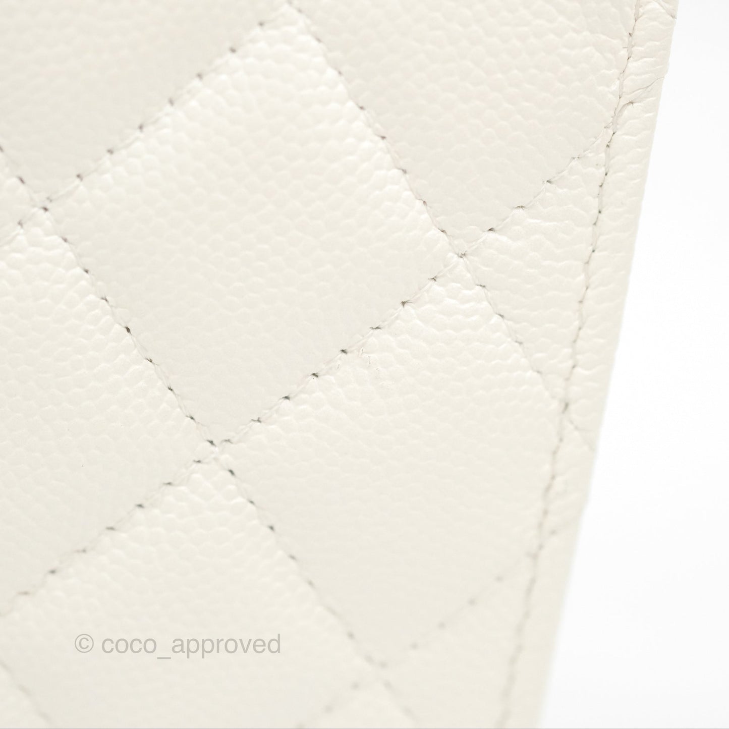 Chanel Wallet On Chain WOC Adjustable CC Chain Iridescent White Caviar Aged Gold Hardware
