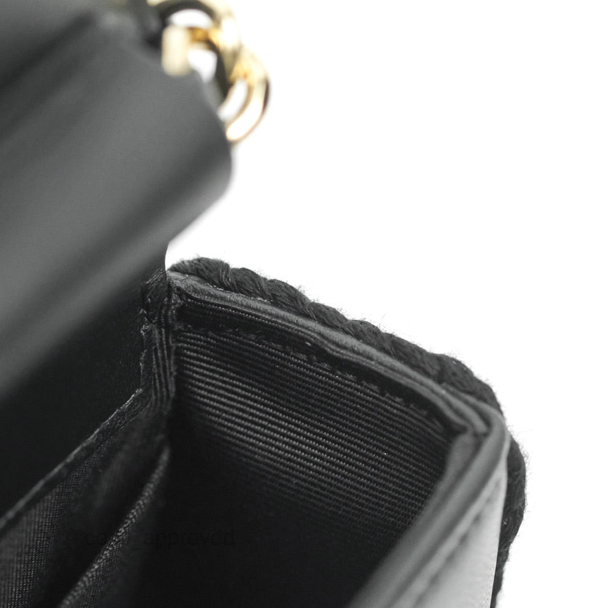 Chanel Mini Bag Black Lambskin Crochet Gold Hardware 22C