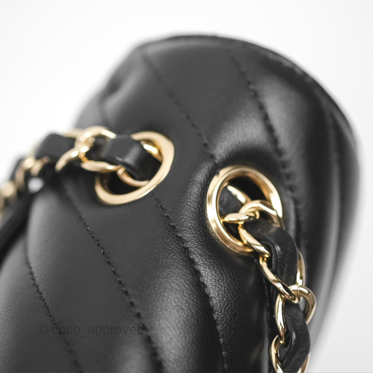 Chanel Small Classic Flap Chevron Black Lambskin Gold Hardware