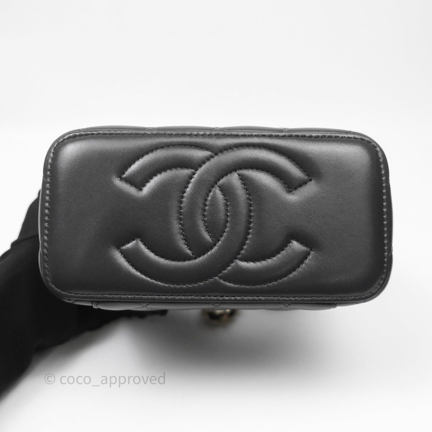 Chanel Trendy CC Vanity Rectangular Top Handle Dark Grey Lambskin Gold Hardware