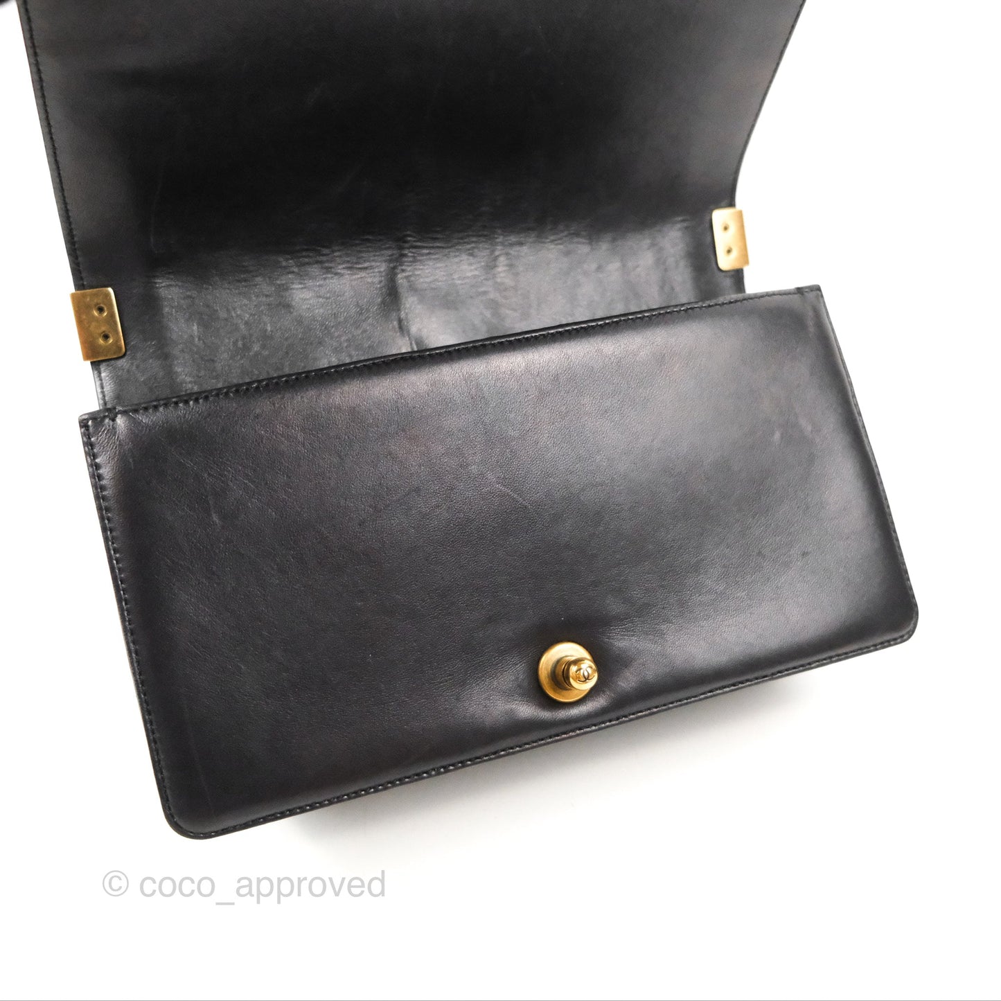 Chanel Quilted Medium Boy Black Lambskin Aged Gold Hardware