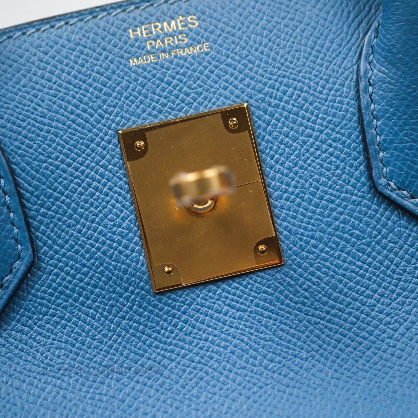 Hermès Birkin 30 Retourne Bleu Brighton 7E Epsom Gold Hardware