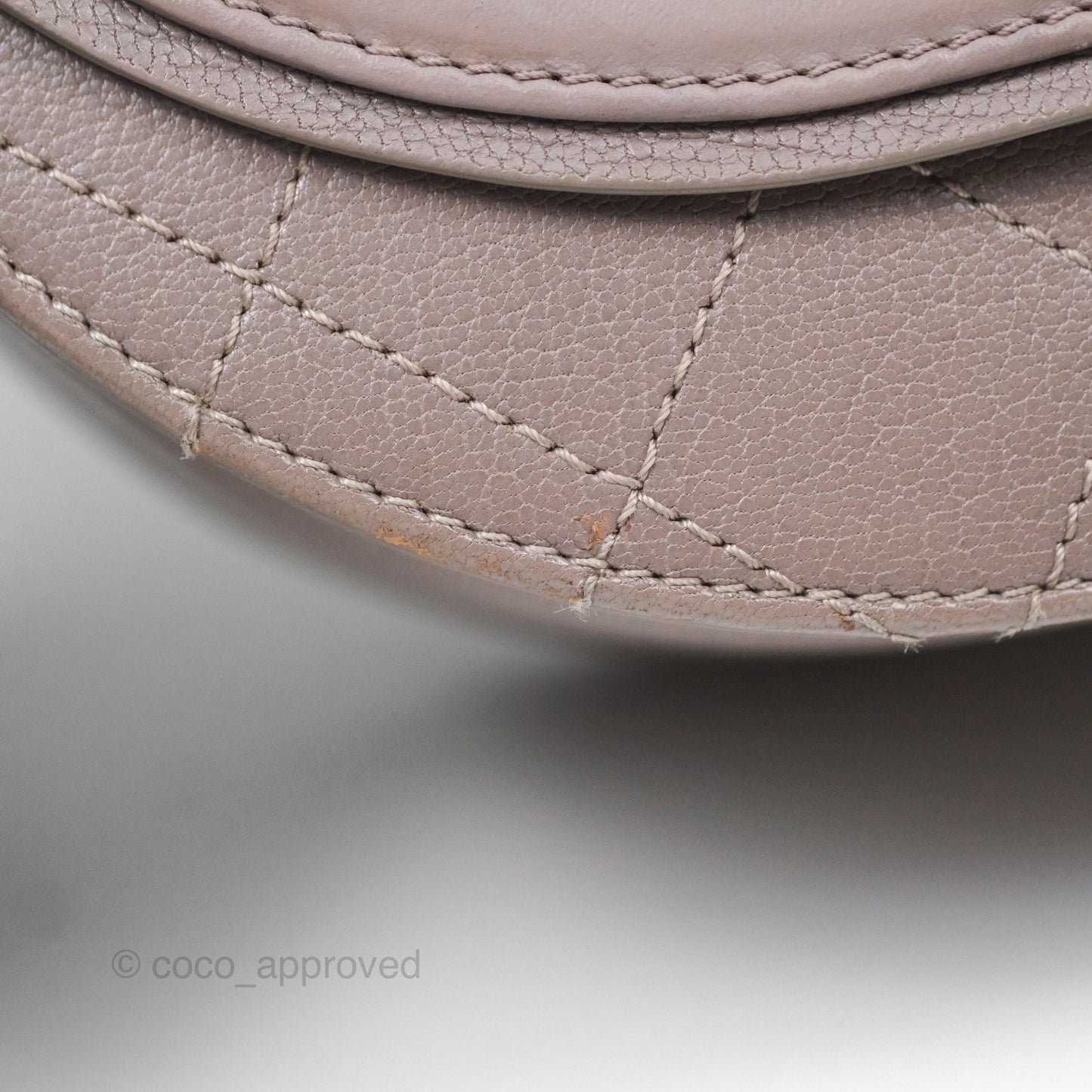 Chanel Coco Curve Flap Burnished Lilac Grey Calfskin Goatskin Antique Gold Hardware