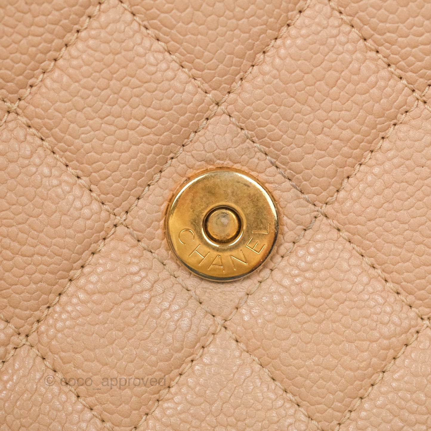 Chanel Small CC Filigree Flap Quilted Beige Black Caviar