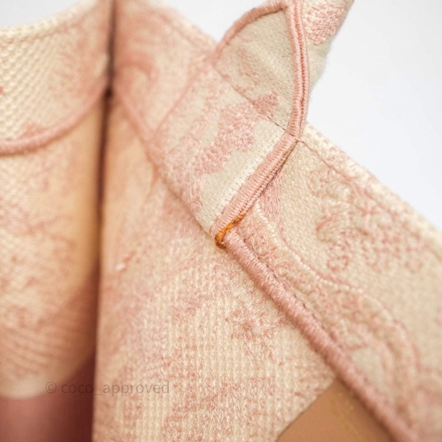 Christian Dior Medium Book Tote Ecru and Pink Toile de Jouy Embroidery