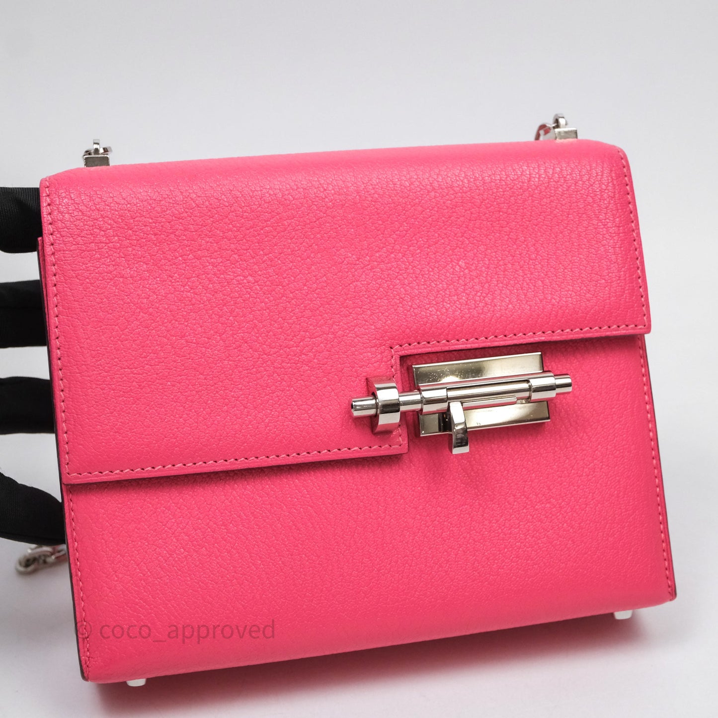 Hermès Mini Verrou Chaine Bag Rose Lipstick U5 Chevre Mysore Palladium Hardware
