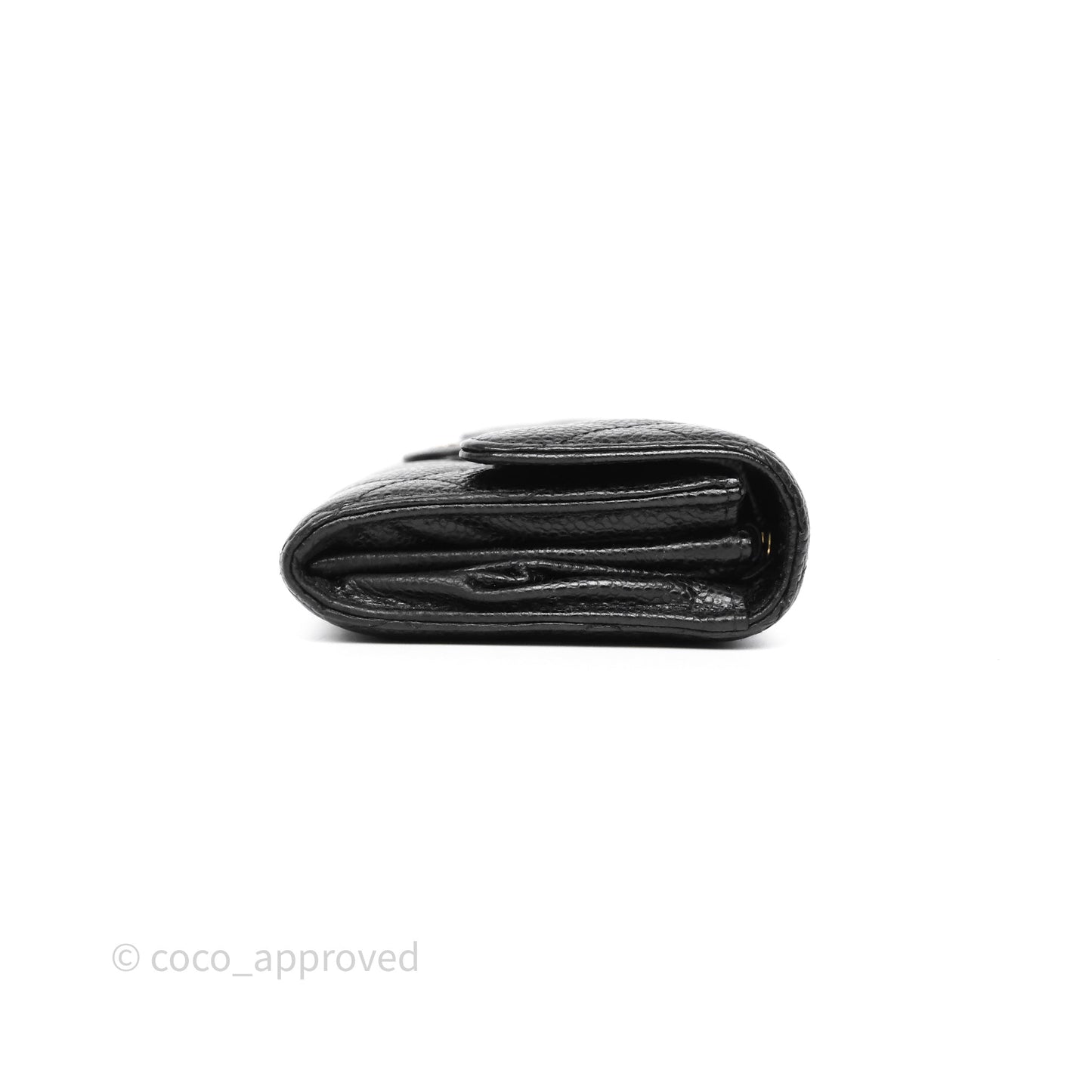 Chanel Quilted Classic Zip Long Wallet Black Caviar Gold Hardware