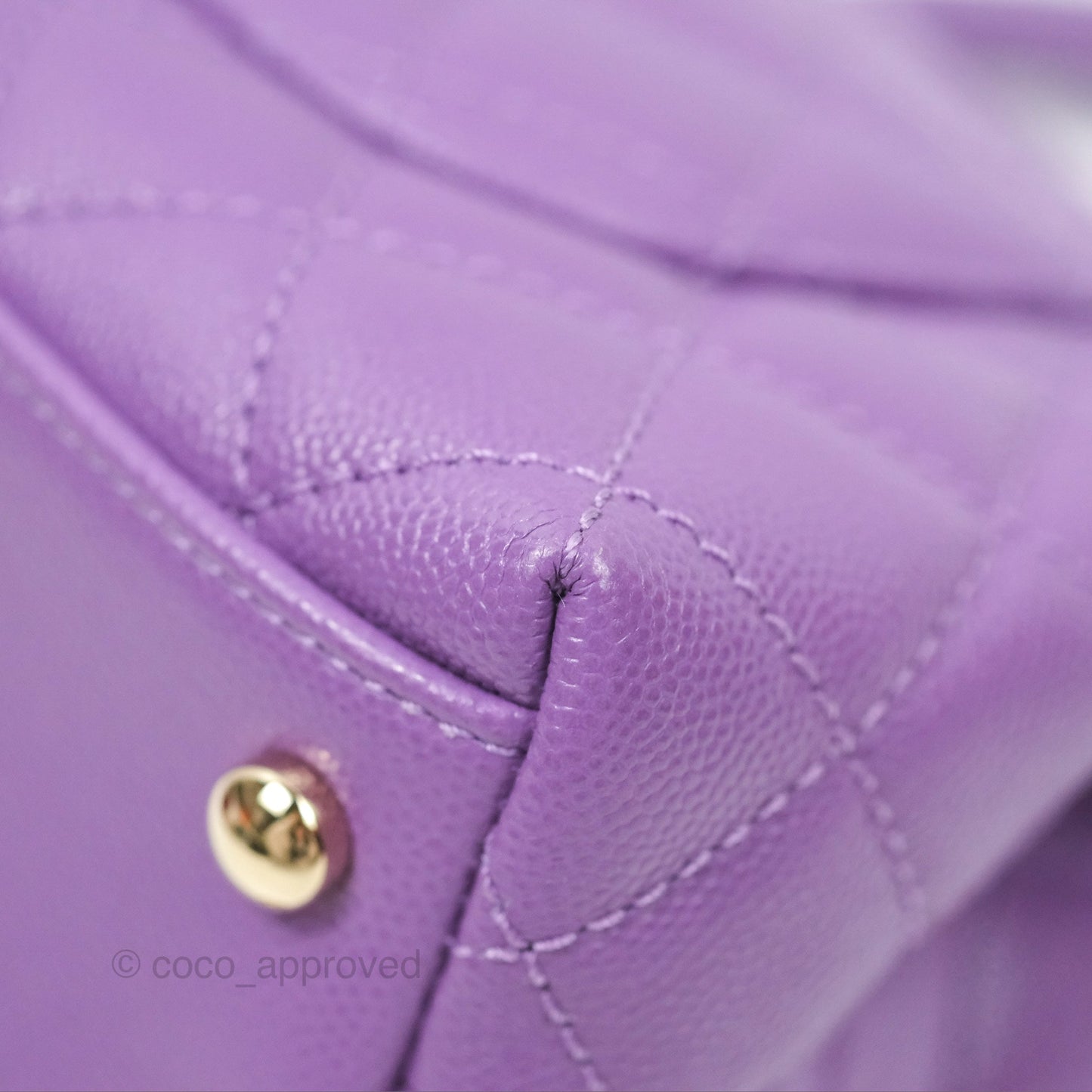 Chanel Mini Coco Handle Purple Caviar Gold Hardware
