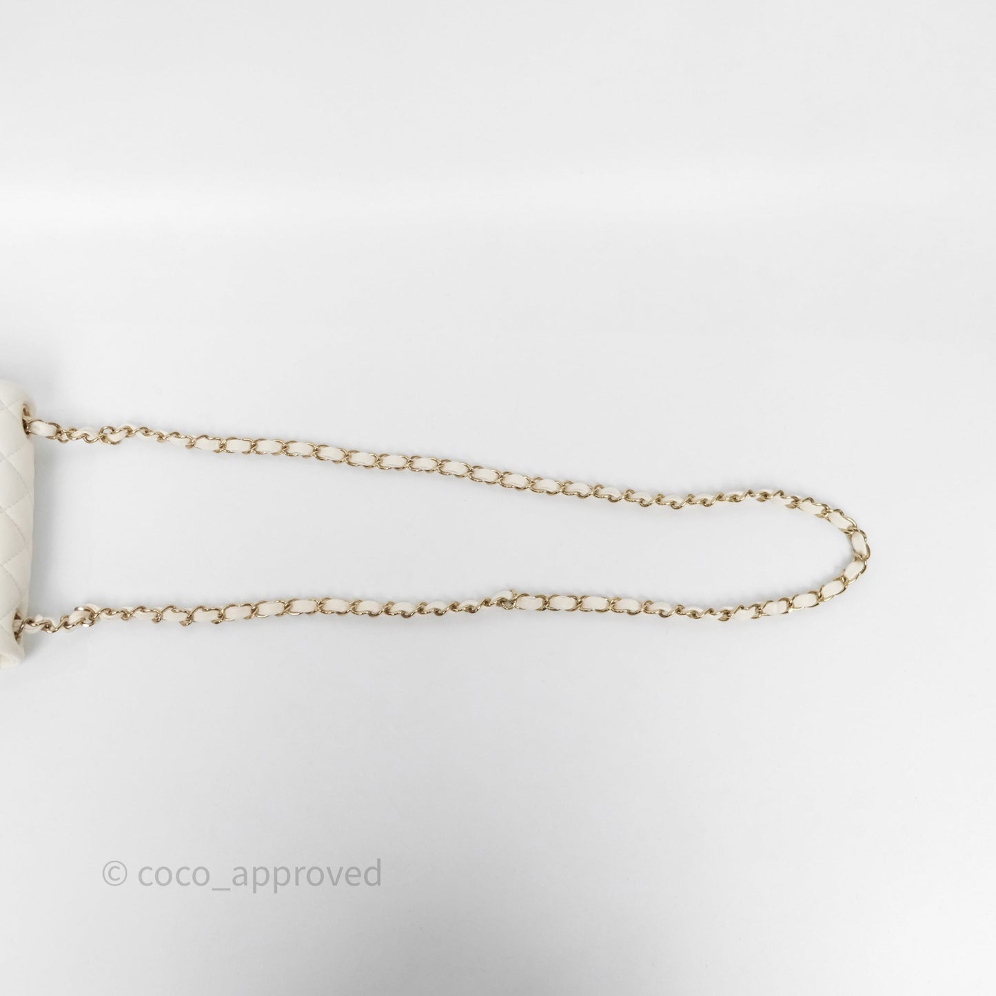 Chanel Quilted Mini Square White Lambskin Gold Hardware