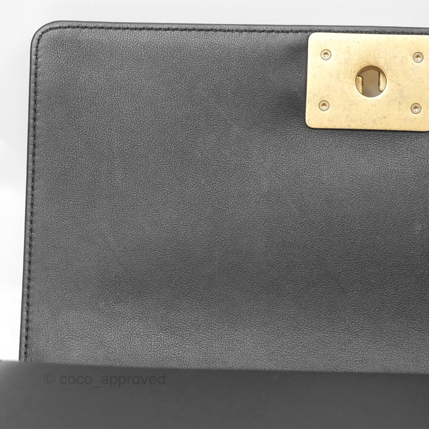 Chanel Quilted Medium Boy Black Calfskin Aged Gold Hardware