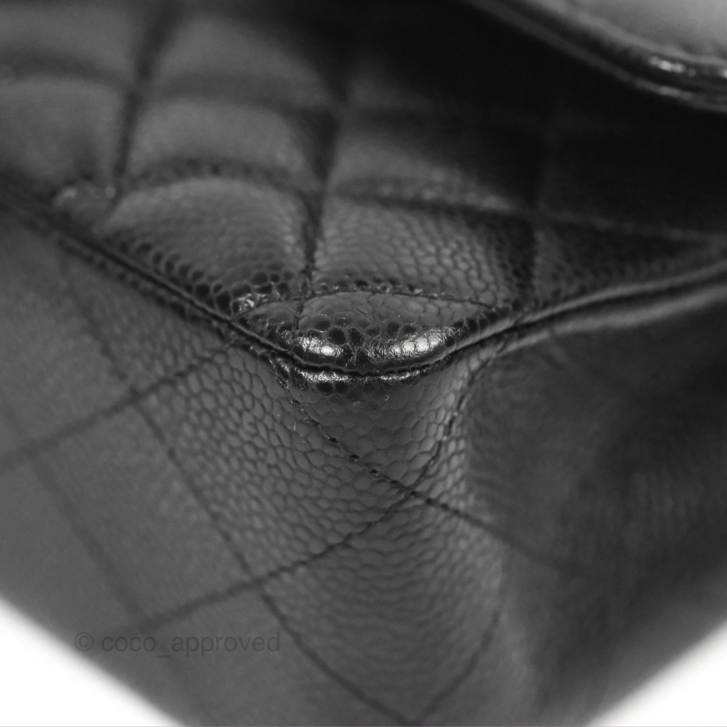 Chanel Classic M/L Medium Flap Quilted Black Caviar Silver Hardware