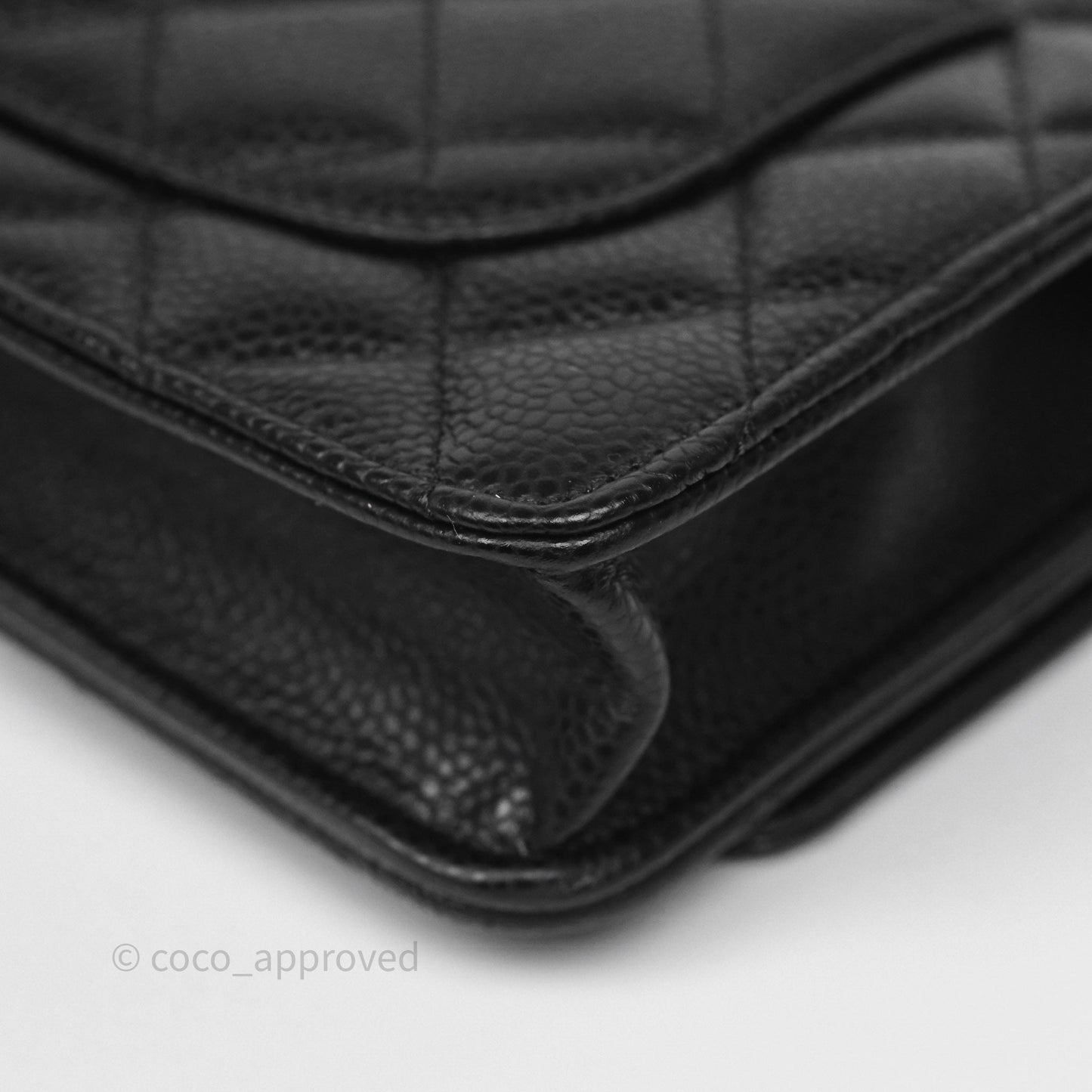 Chanel Classic Wallet On Chain WOC Quilted Black Caviar Silver Hardware