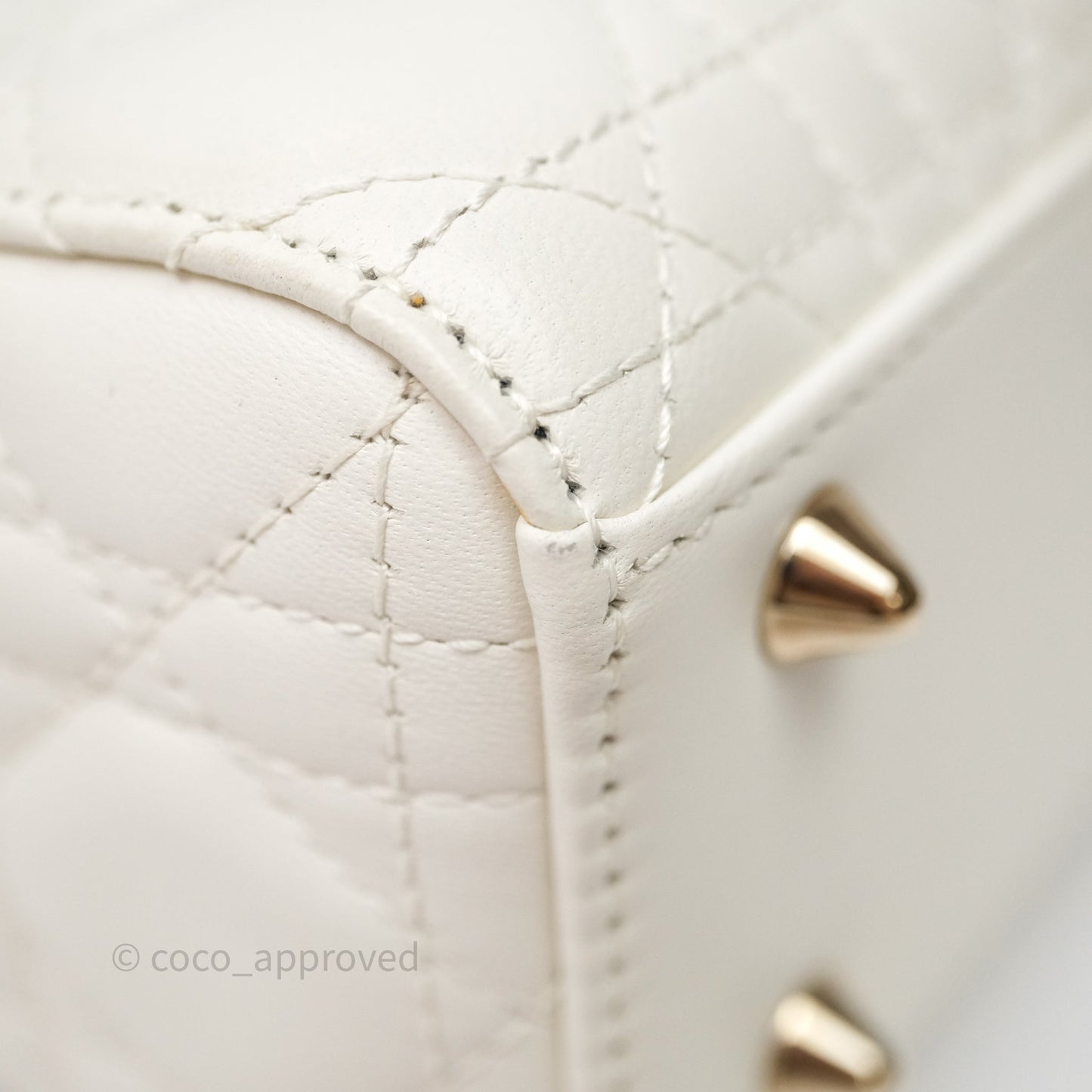 Christian Dior Small My ABCDior Lady Dior Bag White Cannage Lambskin Gold Hardware