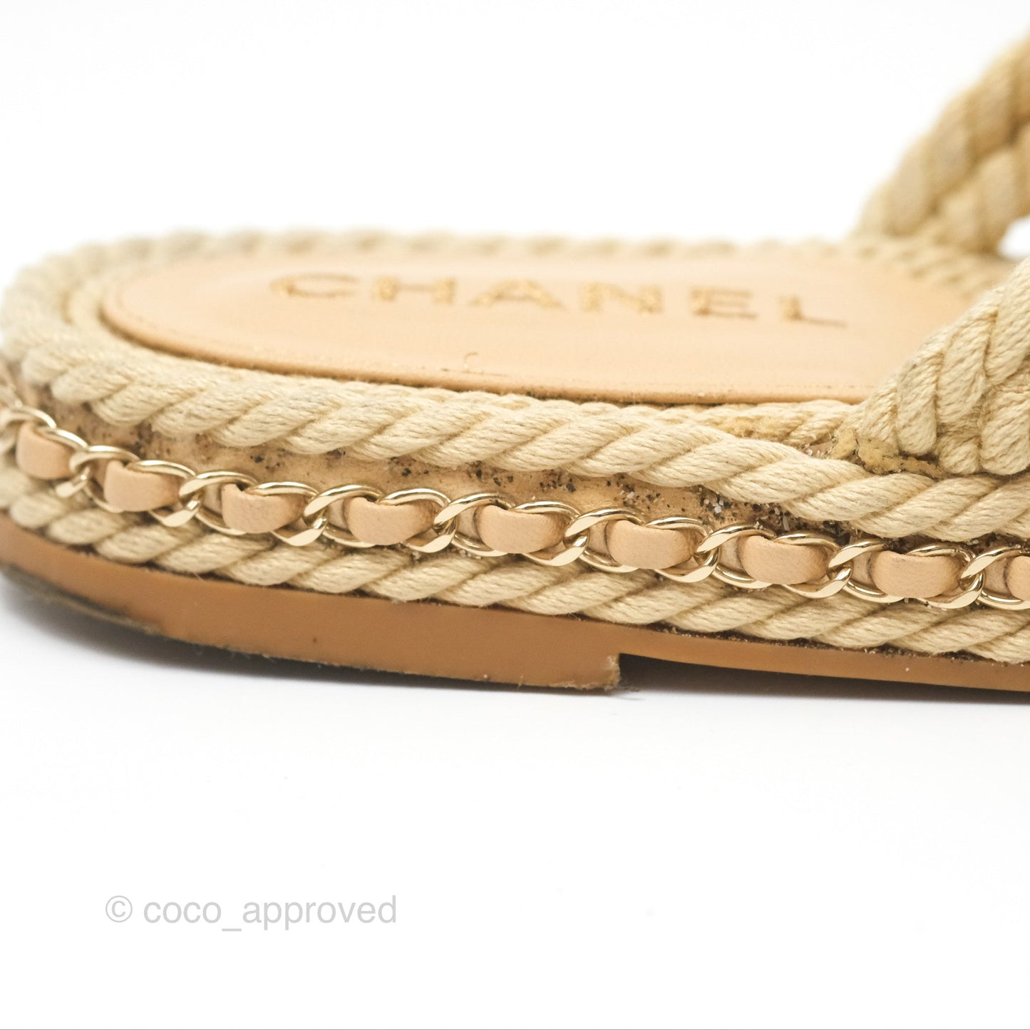 Chanel Cord Chain Slides Size 39