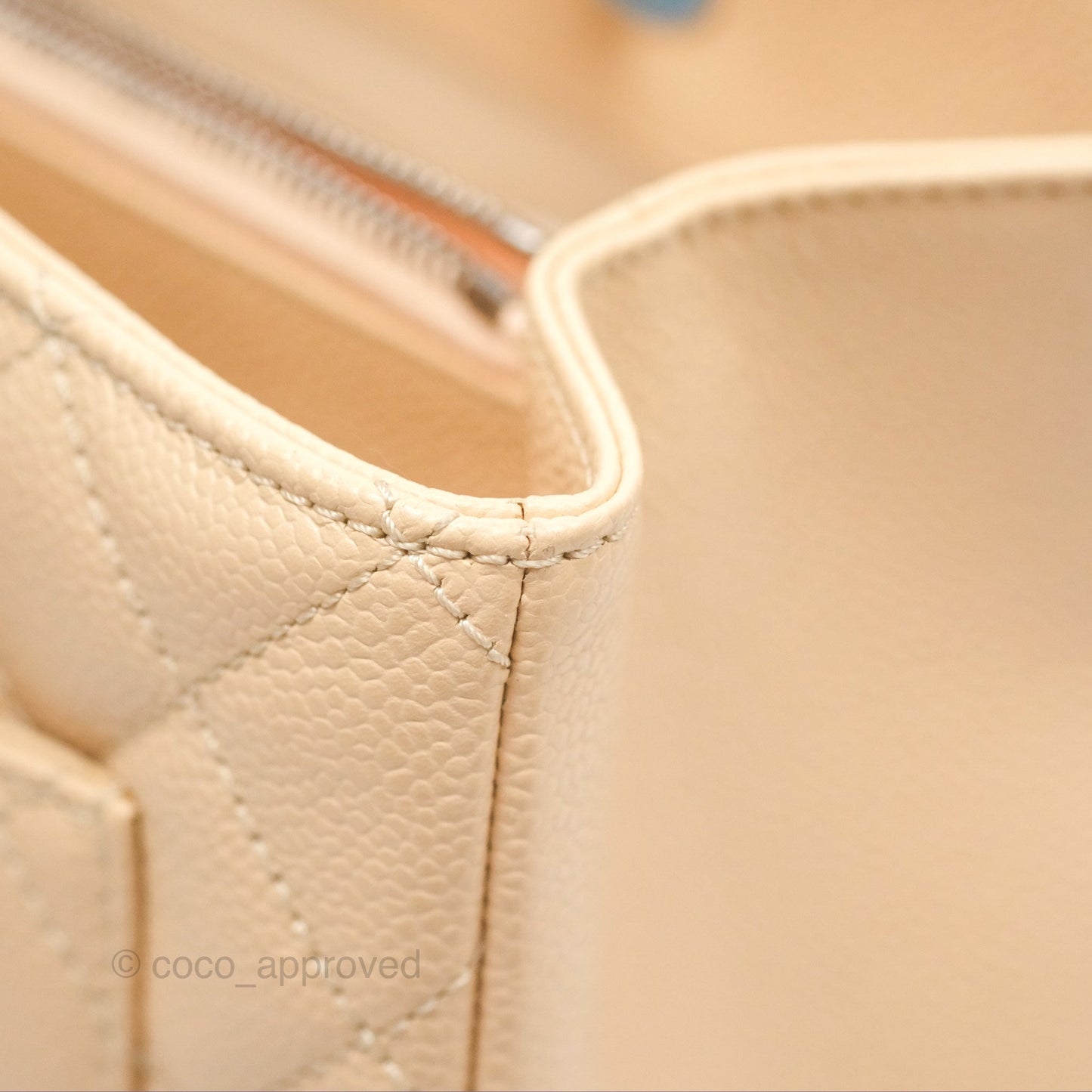 Chanel GST Beige Caviar Silver Hardware