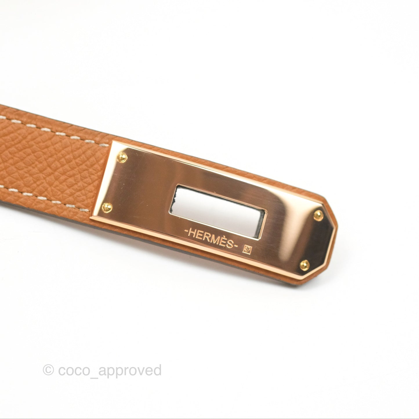 Hermès Kelly Buckle Belt Gold Epsom Rose Gold Hardware