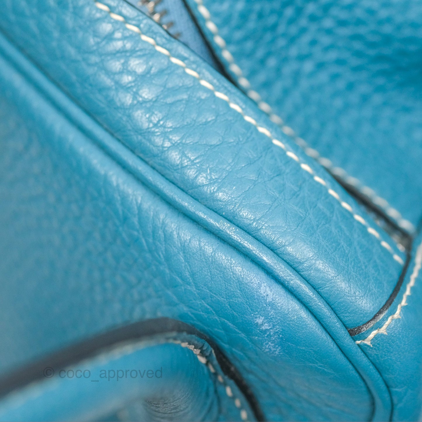 Hermès Lindy 34 Blue Jean Clemence Palladium Hardware