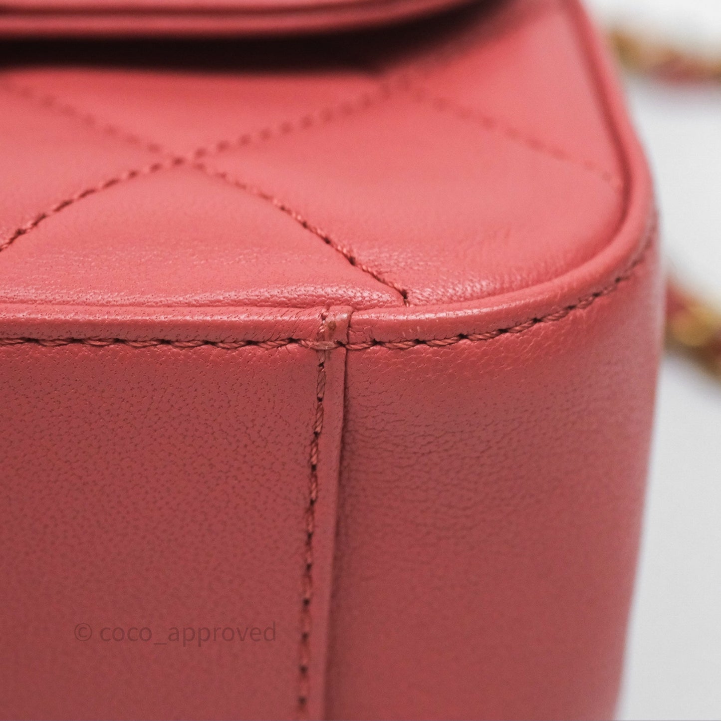 Chanel Quilted Small Chain Infinity Handle Bag Pink Lambskin Aged Gold Hardware