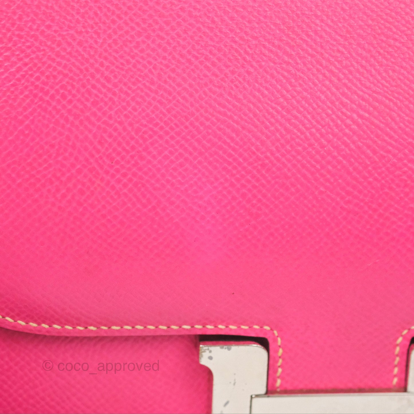Hermès Constance Mini 18cm Rose Tyrien Epsom Palladium Hardware