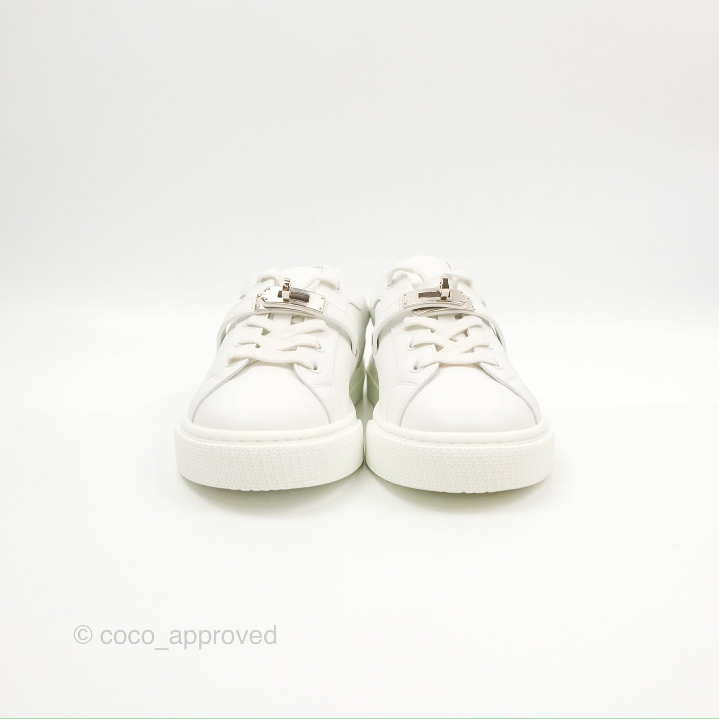 Hermès Day Sneaker Kelly Blanc Palladium Size 38.5