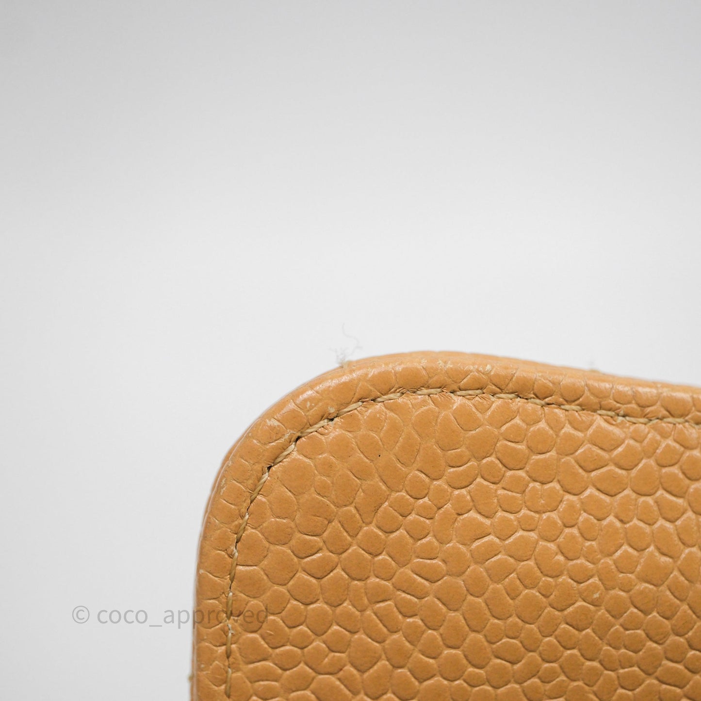 Chanel Vintage Small Classic Flap Beige Claire Caviar 24K Gold Hardware