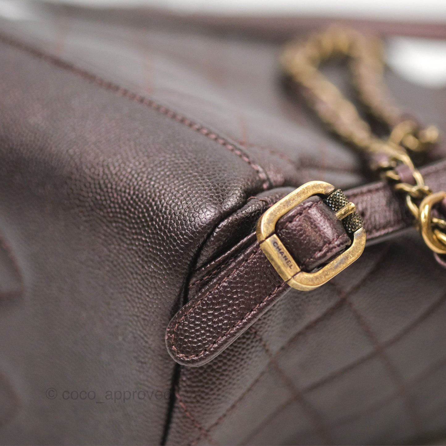 Chanel Quilted Filigree Backpack Iridescent Burgundy Caviar