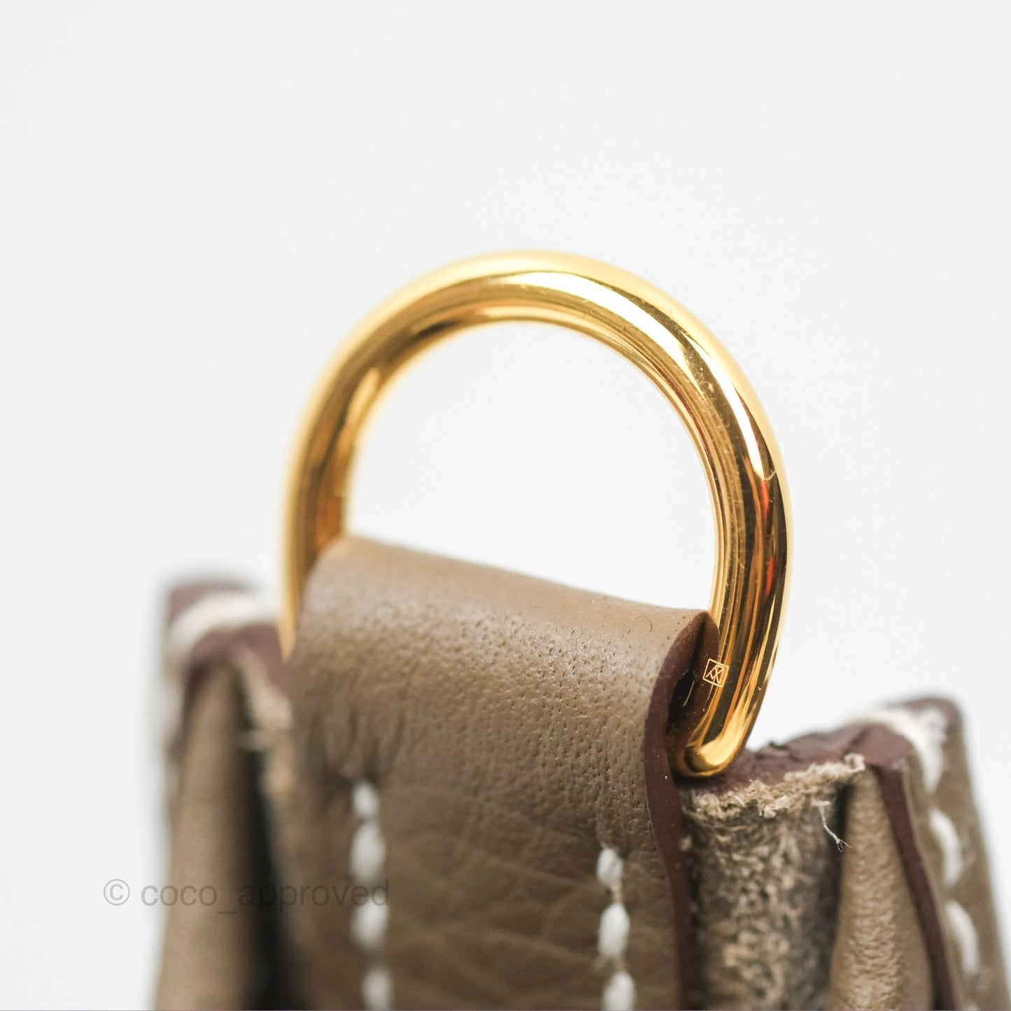 Hermès Mini Evelyne Etoupe Clemence Gold Hardware with Bleu Indigo Strap