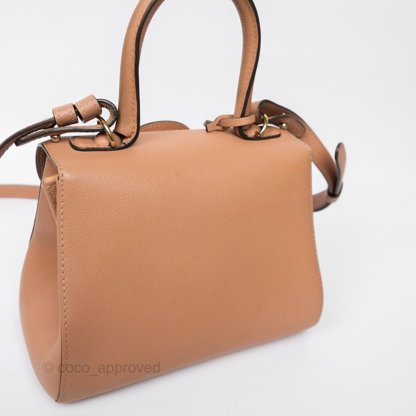 Delvaux Mini Brillant Bag Nude Grained Calfskin Gold Hardware