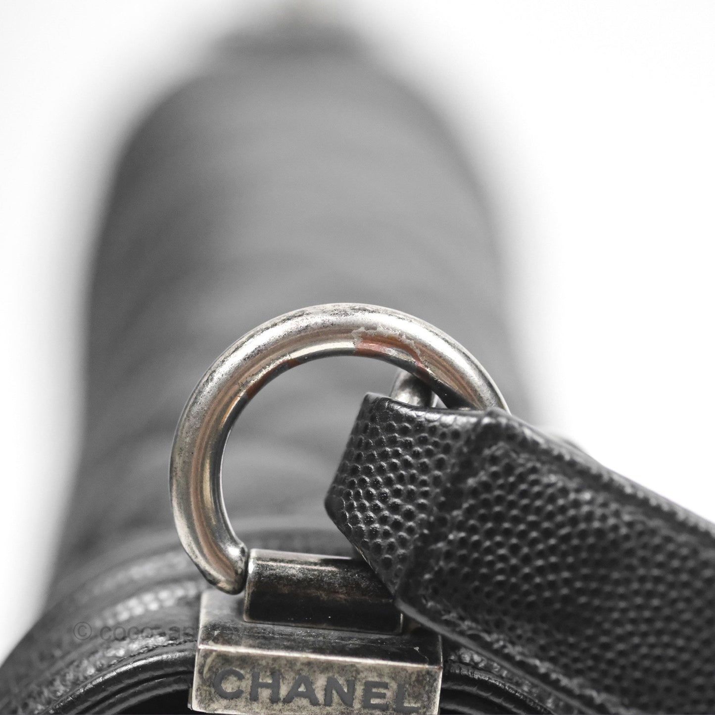 Chanel Medium Boy Quilted Black Caviar Ruthenium Hardware