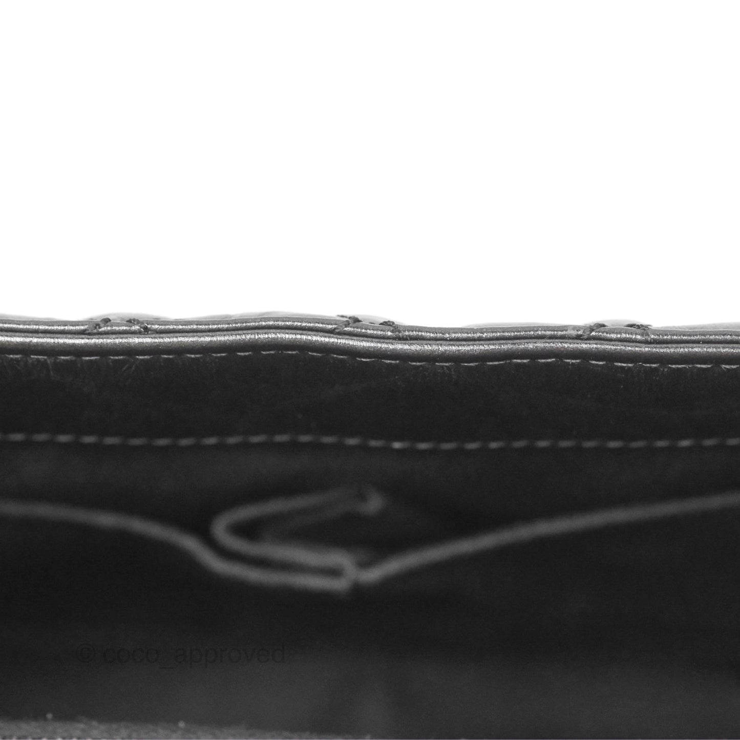 Chanel Medium Coco Handle Quilted Aged Calfskin Iridescent Dark Grey So Black Hardware