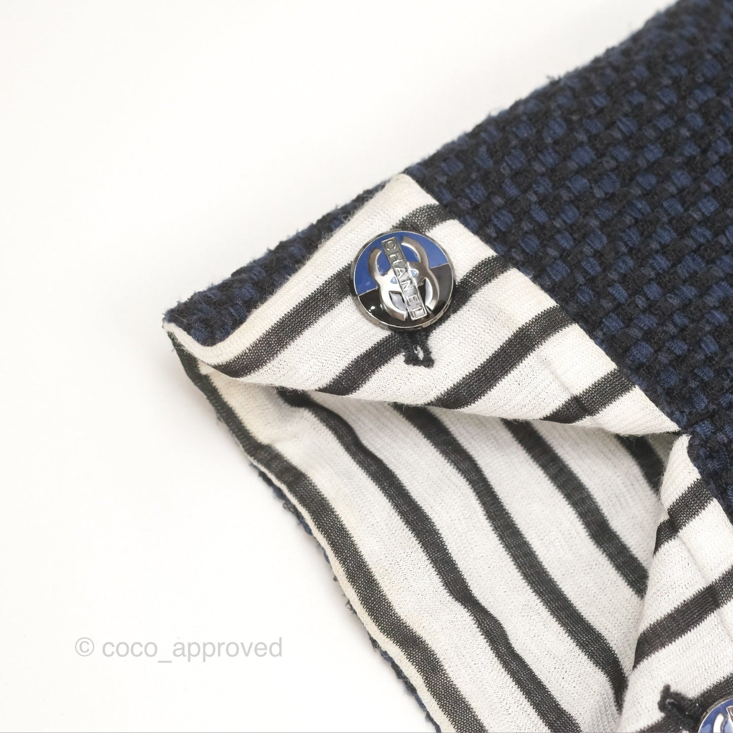 Chanel Double Zip Jacket Tweed Navy