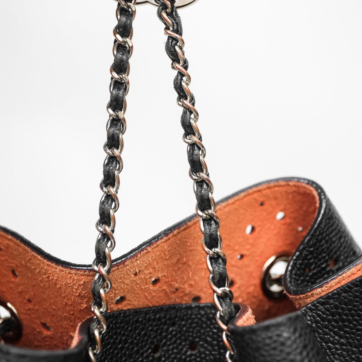 Chanel CC Drawstring Bucket Bag Black Caviar