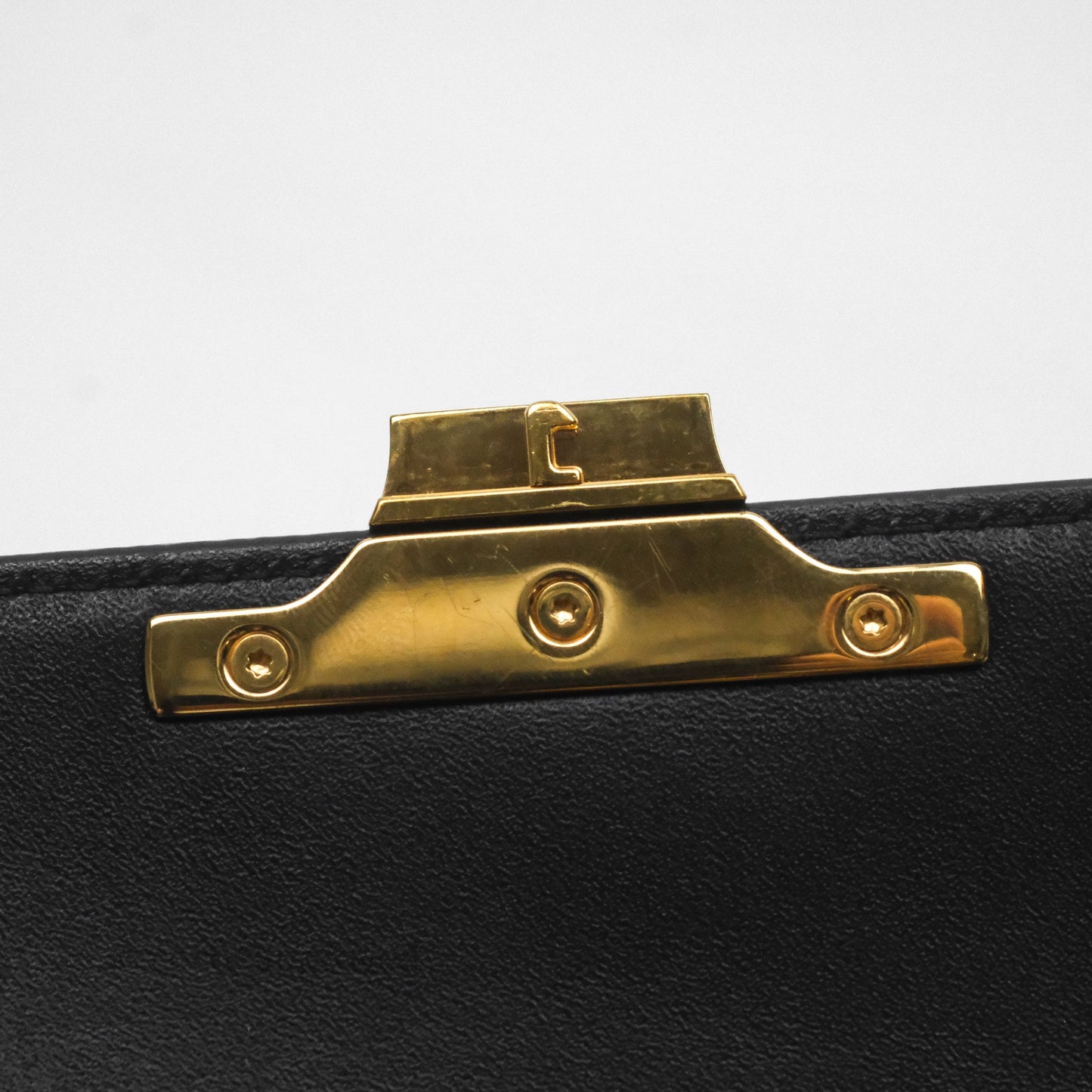 Celine Triomphe Shoulder Bag Black Shiny Calfskin